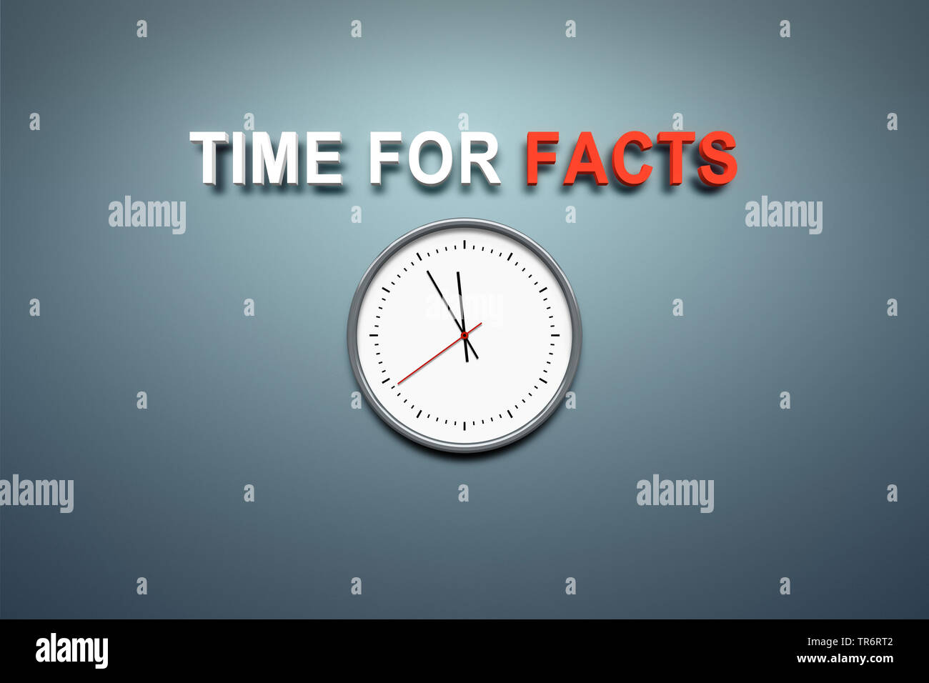 clock with English title Time for Facts Stock Photo Alamy