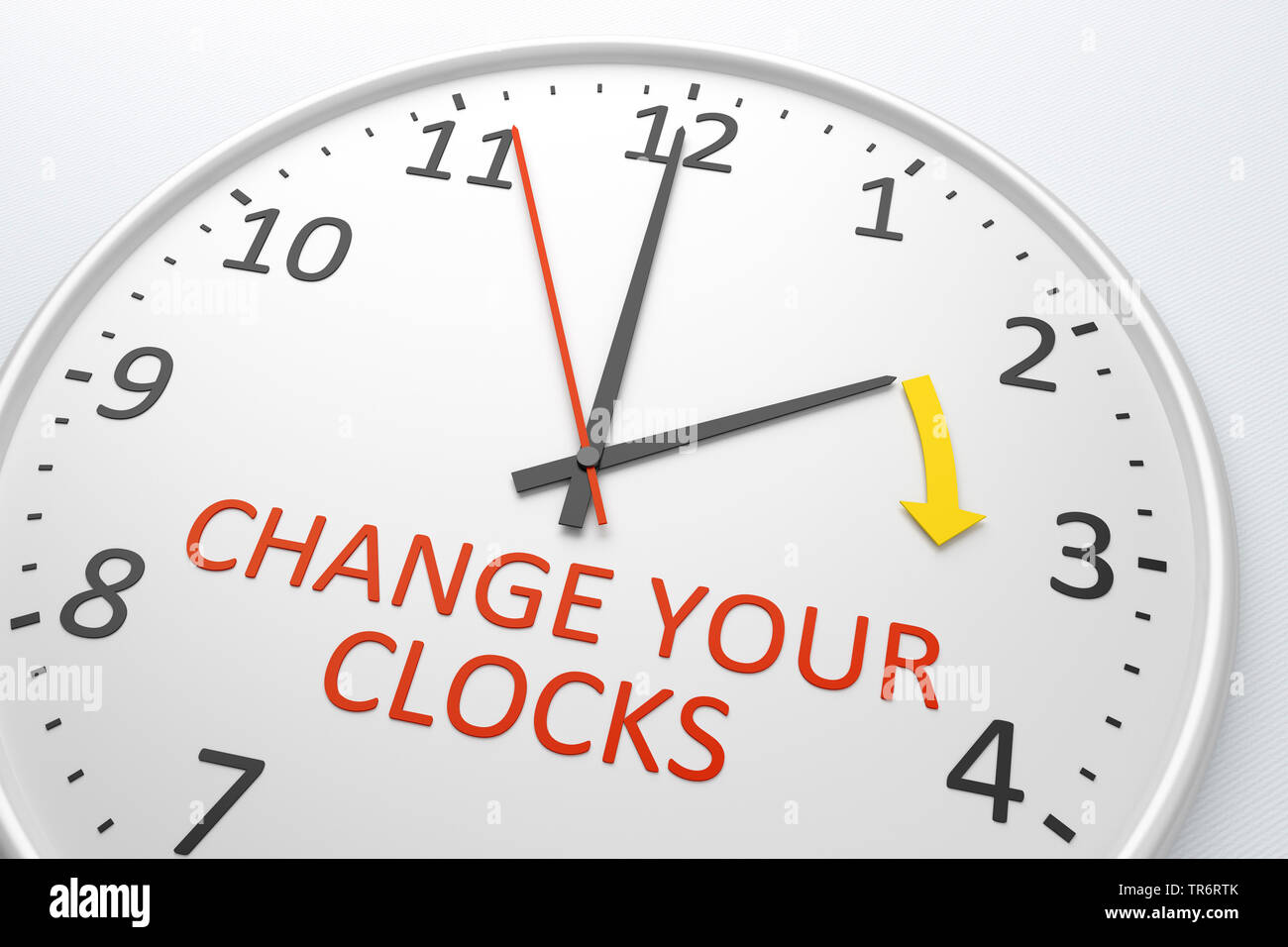 Daylight Saving Time. Change clock to summer time. - Stock Image -  Everypixel