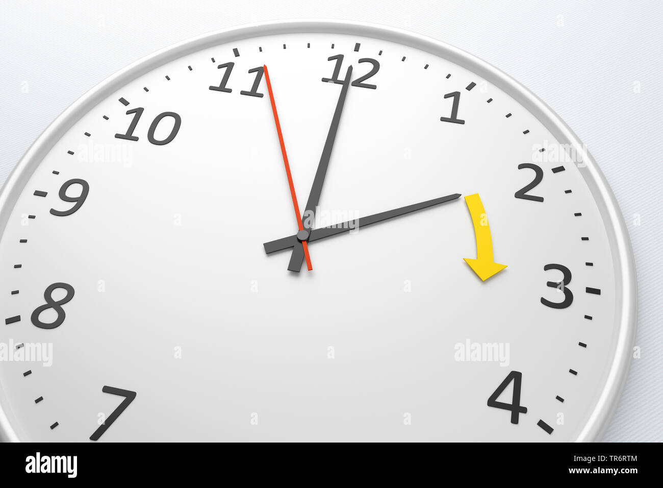 clock with hint to change clock Stock Photo