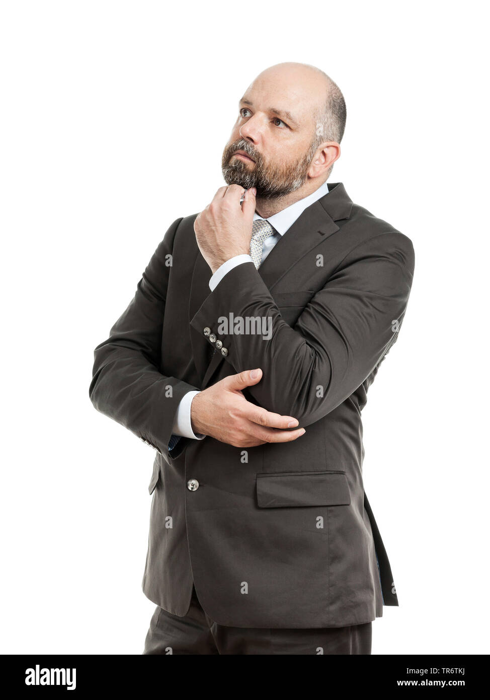 Man bald chin pensive hi-res stock photography and images - Alamy