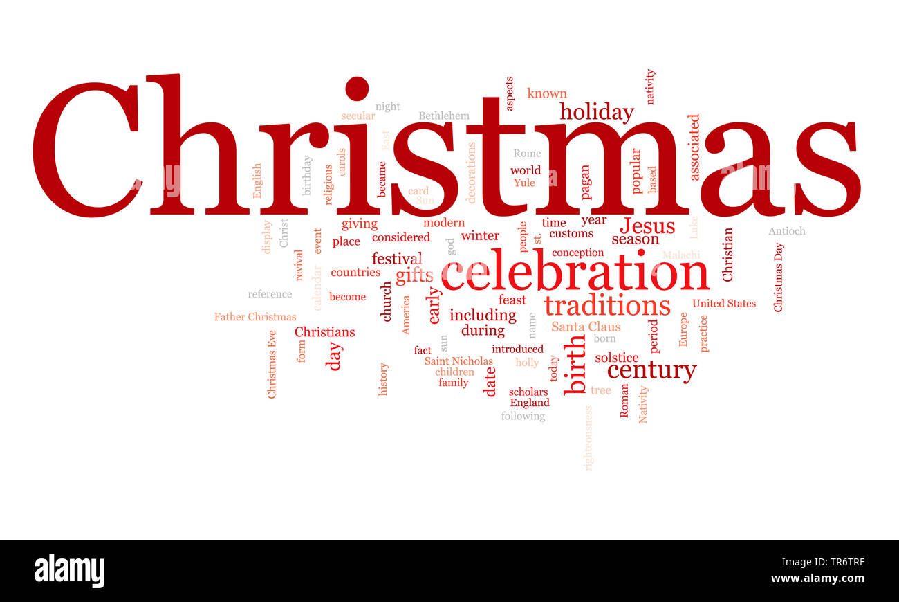 tag cloud on the subject Christmas Stock Photo