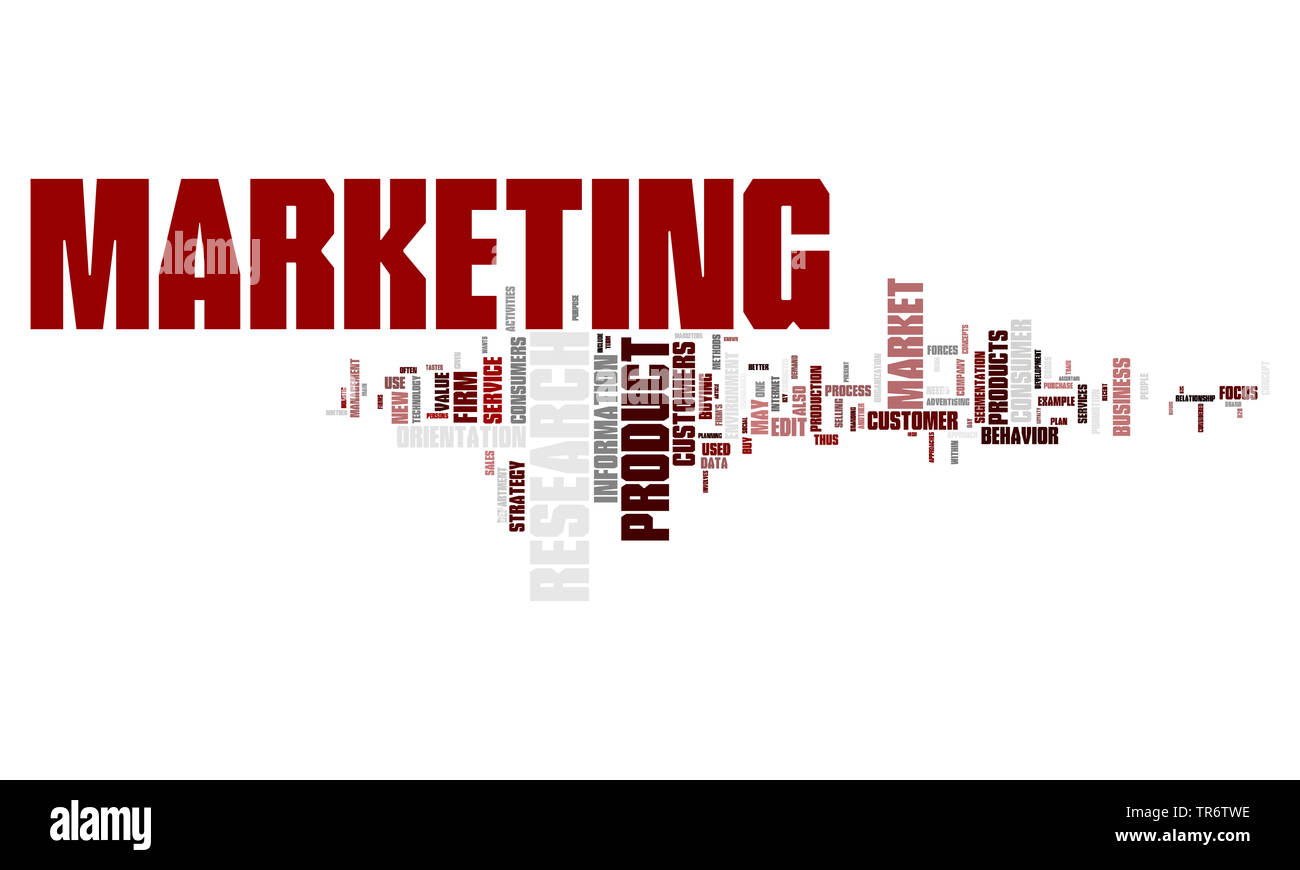tag cloud on the subject marketing Stock Photo
