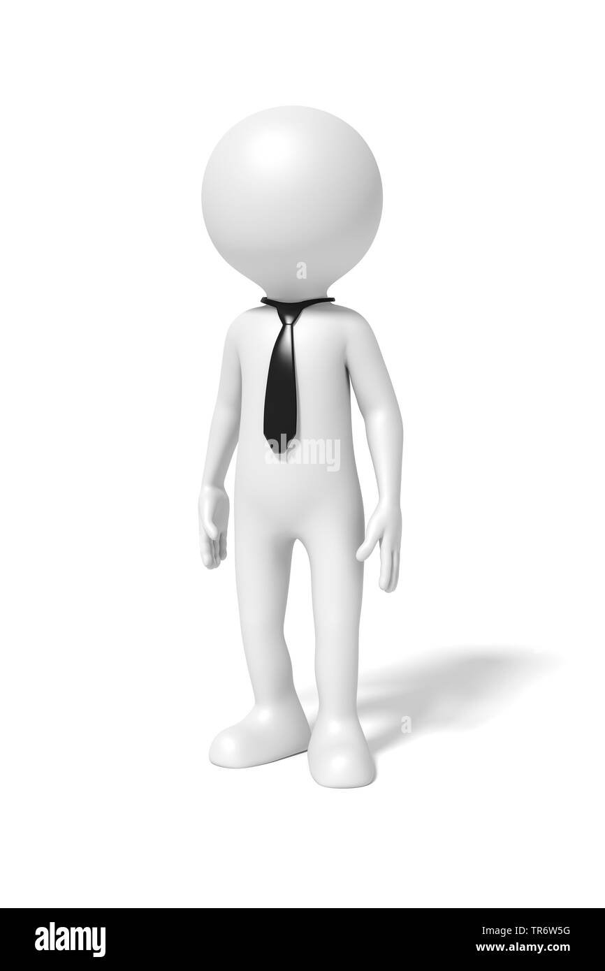 3D icon man in white color wearing tie Stock Photo - Alamy
