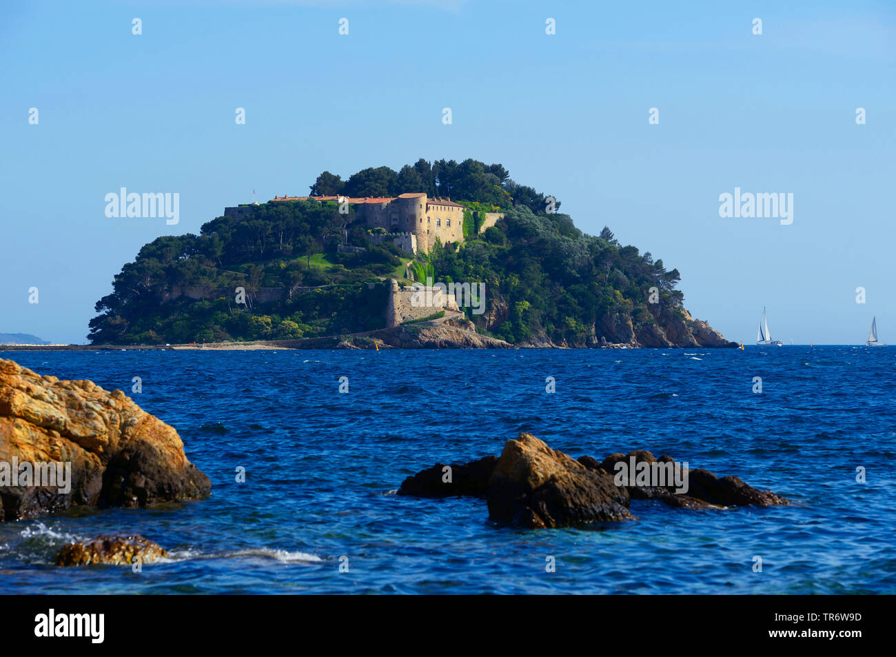 Fort de Bregancon, official retreat of the President of France, France, Toulon Stock Photo