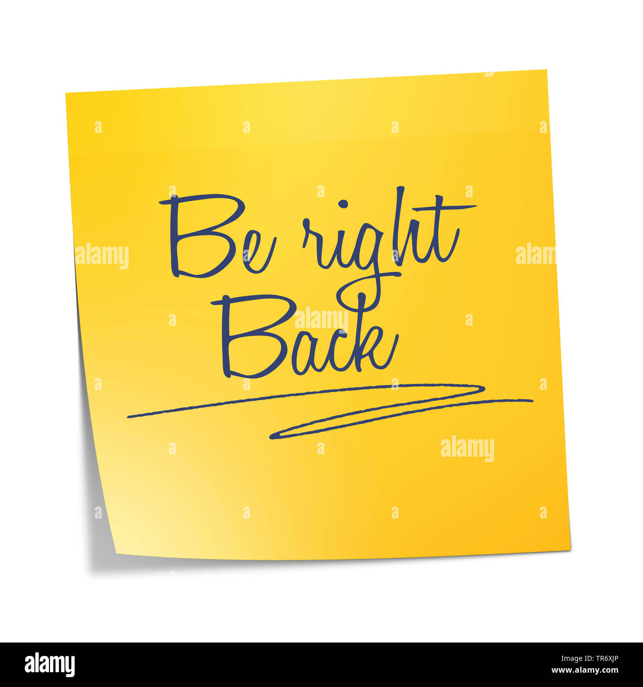 Download 3d Computer Graphic Memo In Yellow Color Reading Be Right Back Stock Photo Alamy Yellowimages Mockups