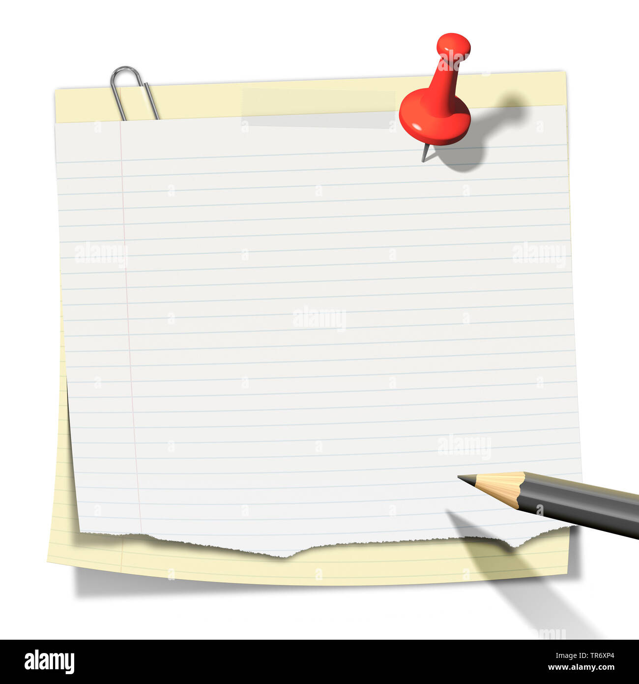 3D computer graphic, memo in white color without text Stock Photo Alamy