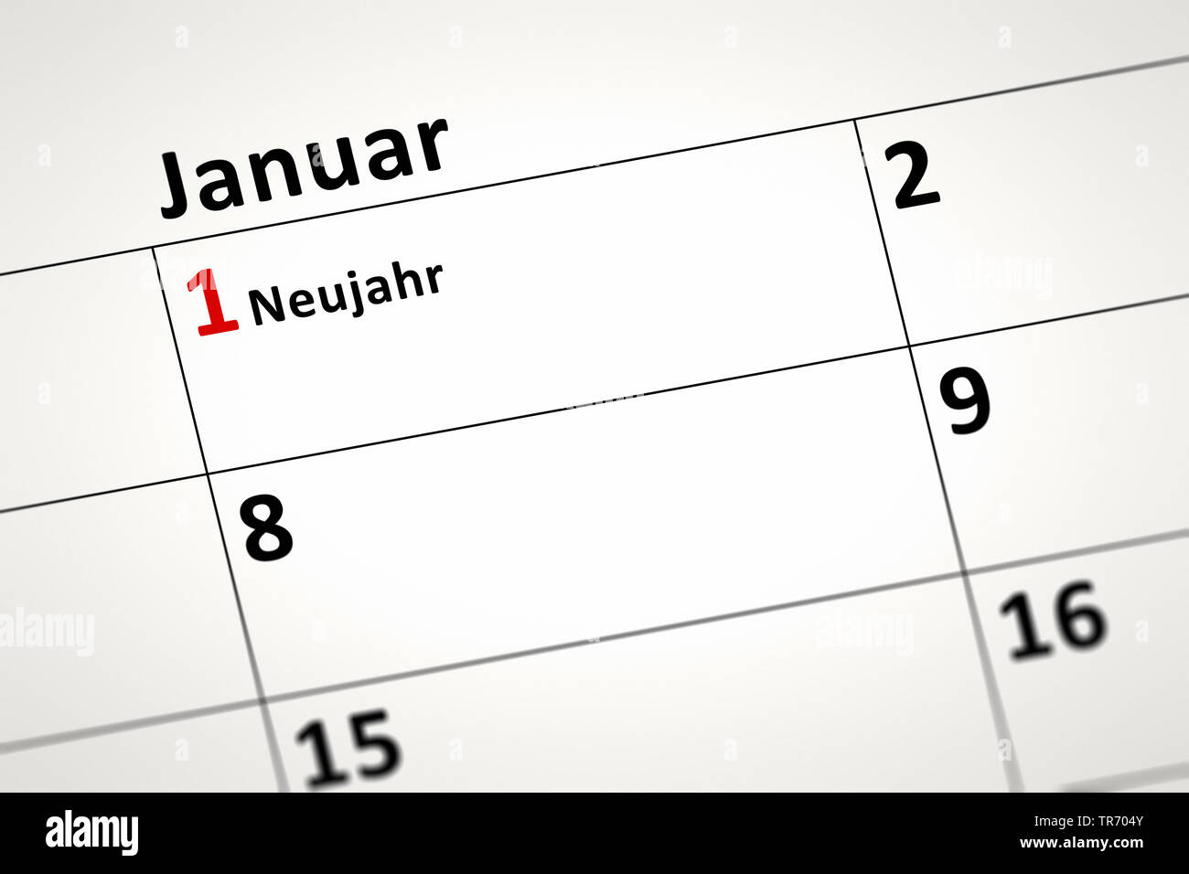 New Year marked on a calendar Germany Stock Photo Alamy