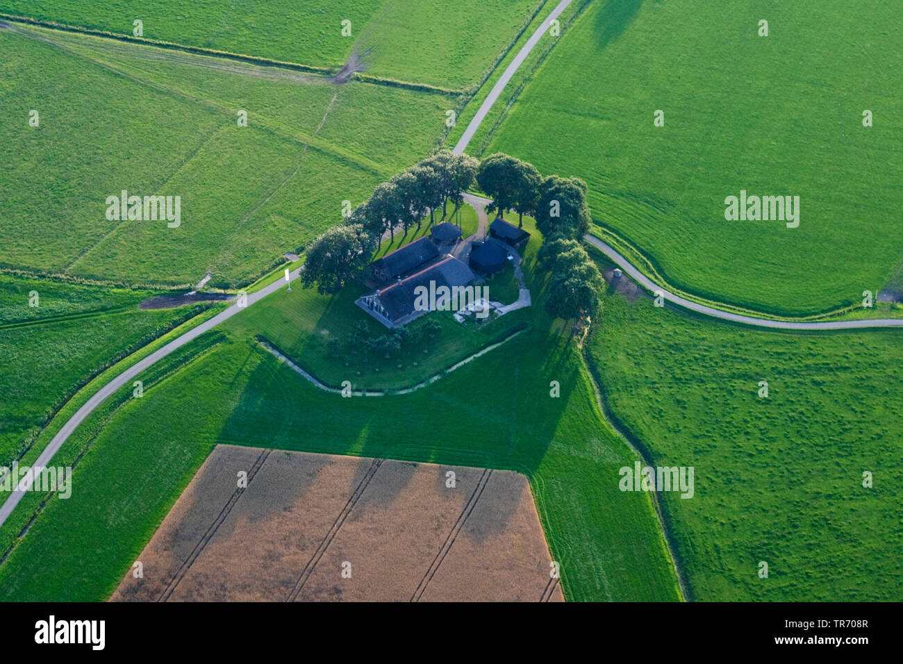 Aerial photo of rural aereas in Friesland, Netherlands, Frisia Stock Photo