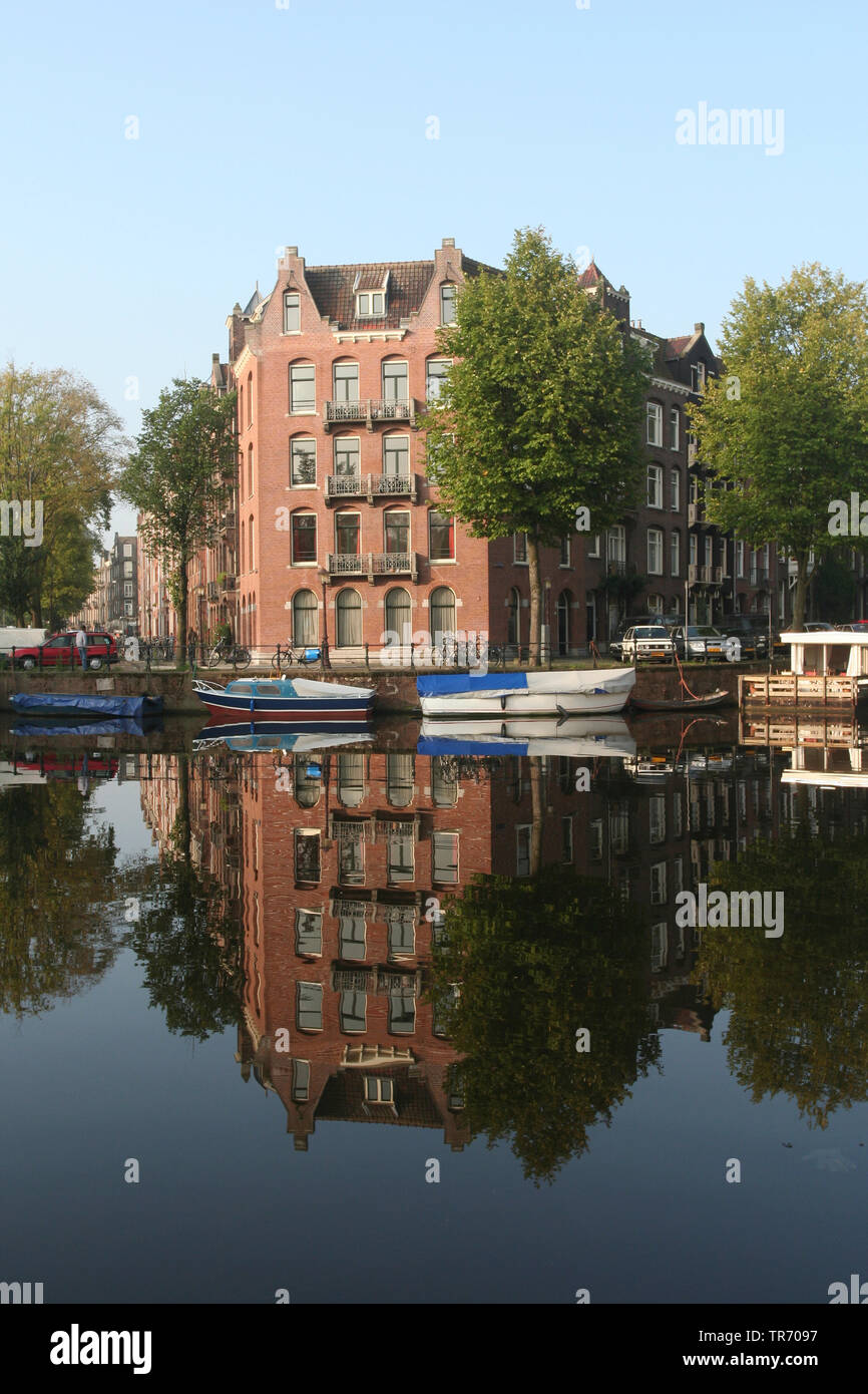 Gracht Hugo de Grootkade, Netherlands, Amsterdam Stock Photo