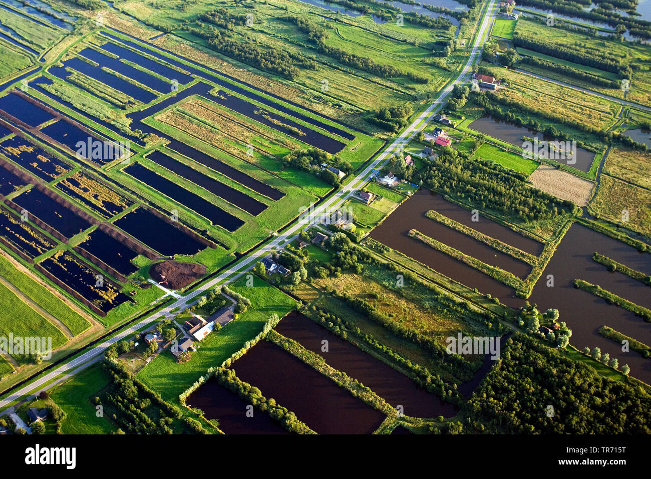 Aerial photo of Rottige Meente, Netherlands, Frisia Stock Photo