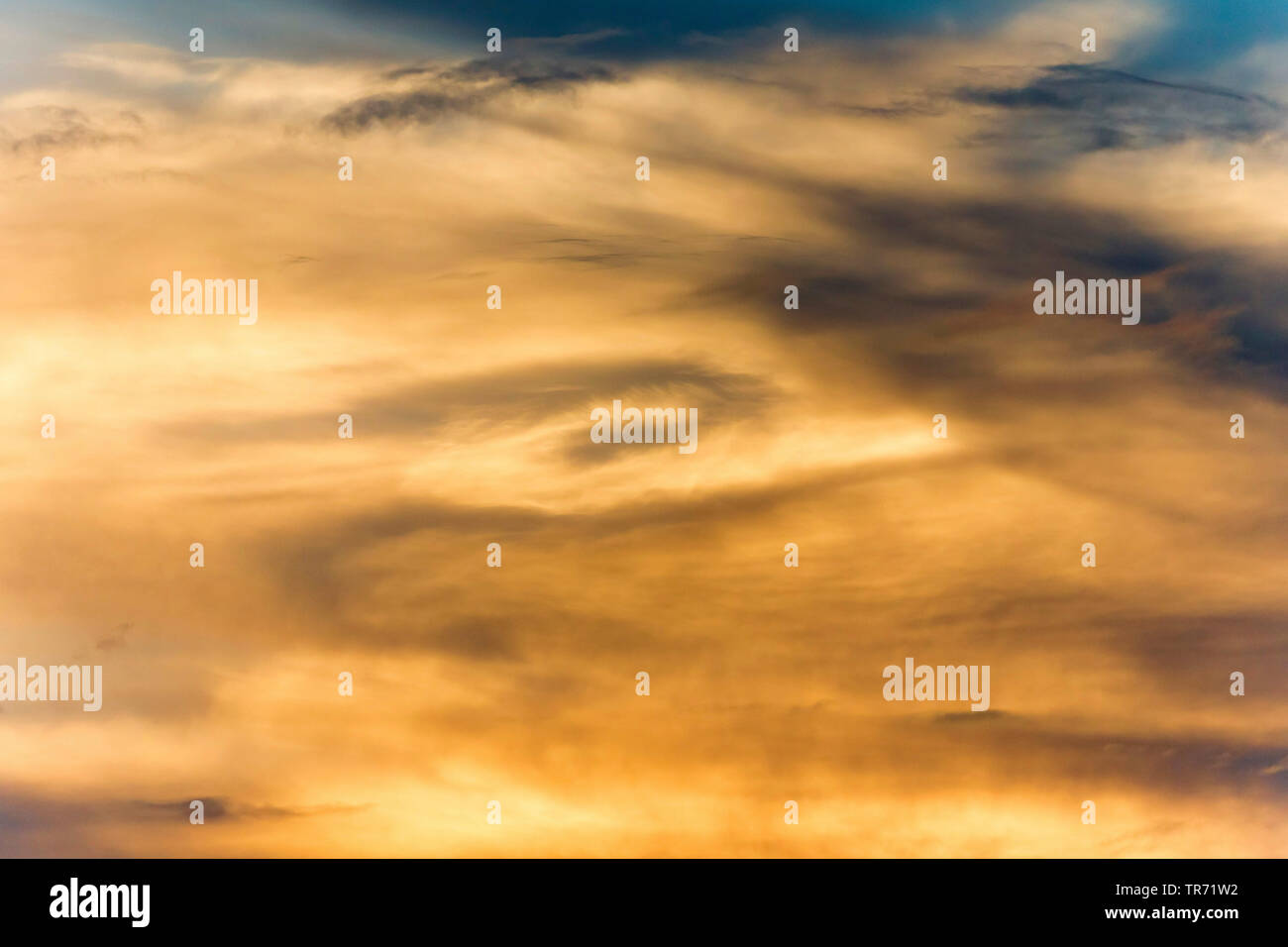 Cloudy evening sky, Germany, Bavaria Stock Photo
