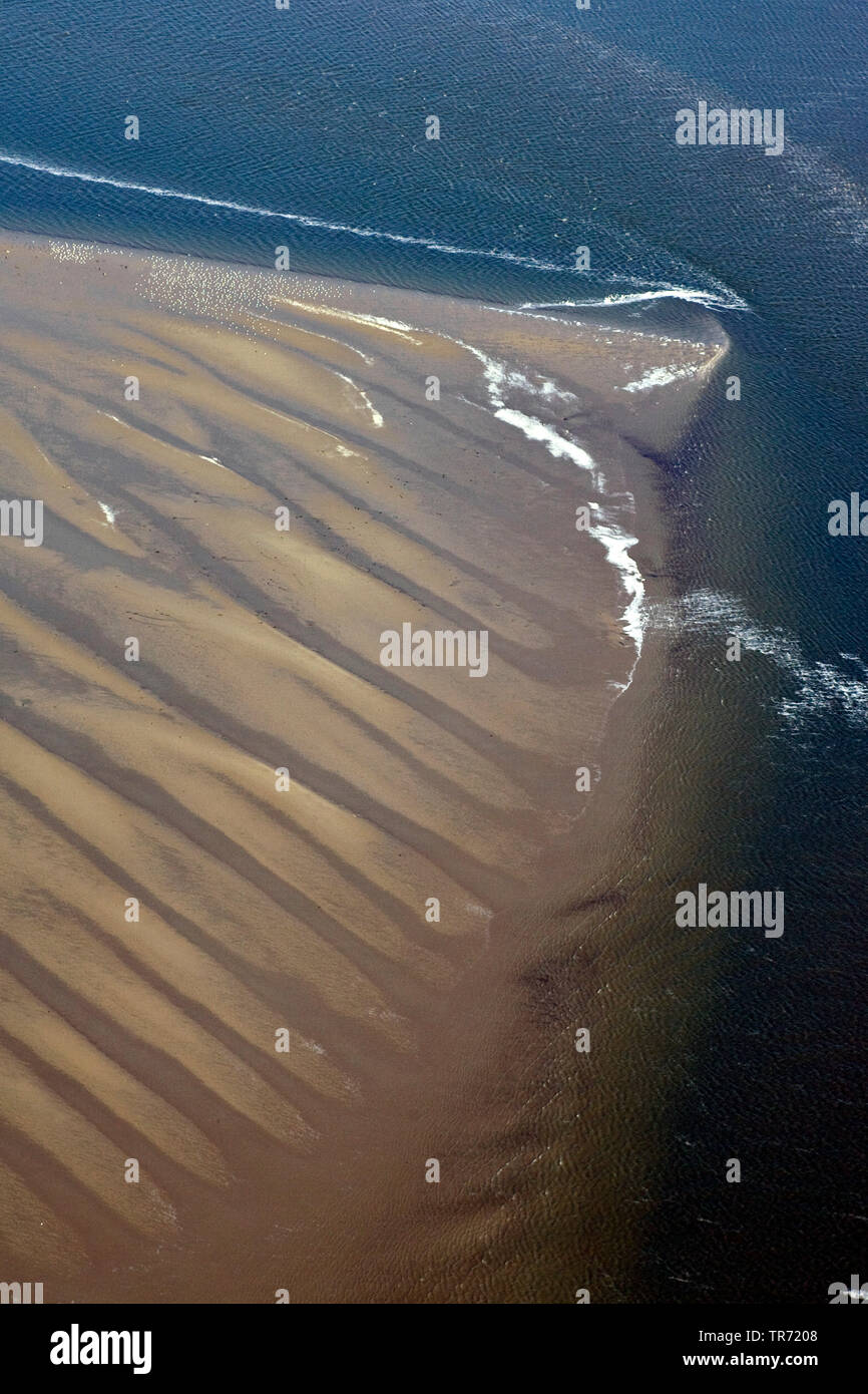 Sandbar in the Wadden Sea, Netherlands Stock Photo