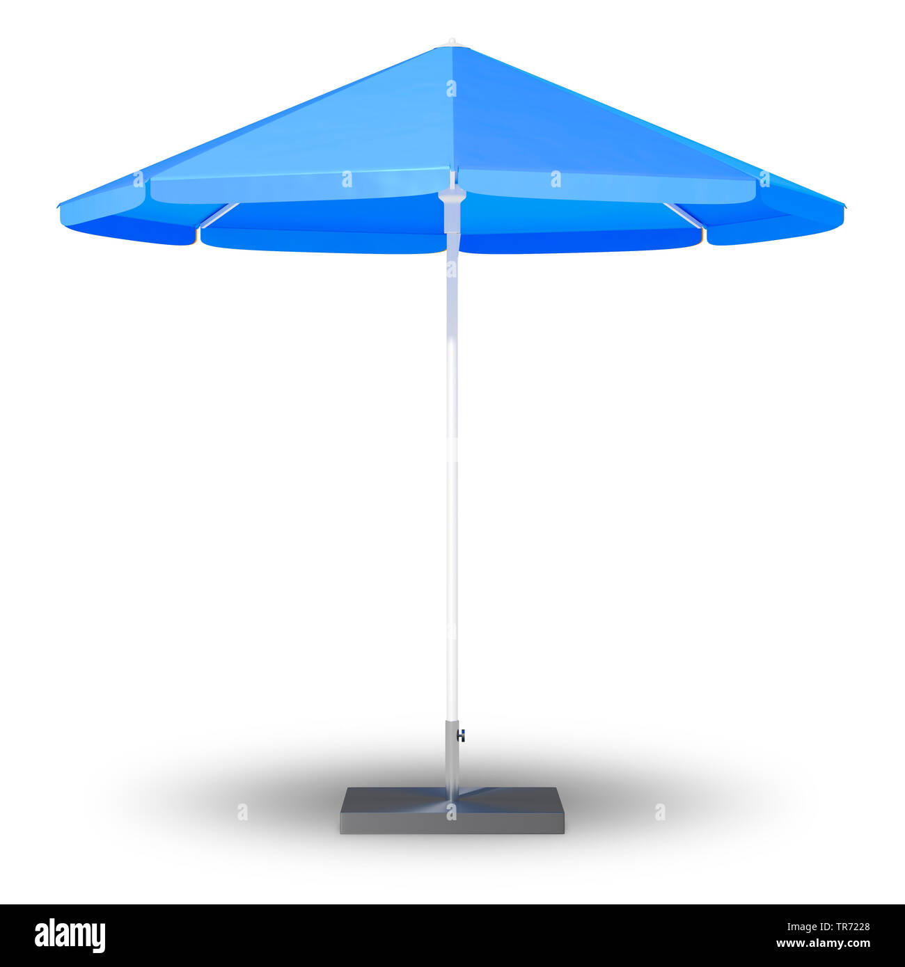 3D computer graphic, umbrella in blue color with indicated shadow Stock ...