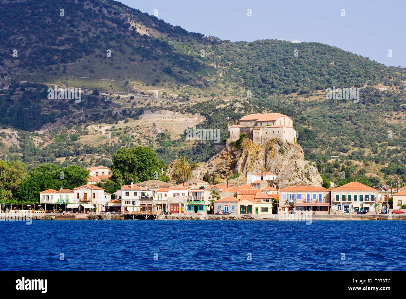 Petra on Lesvos, Greece, Lesbos Stock Photo