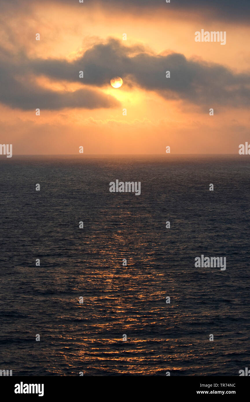 sunset, Bay of Biscay, Spain Stock Photo