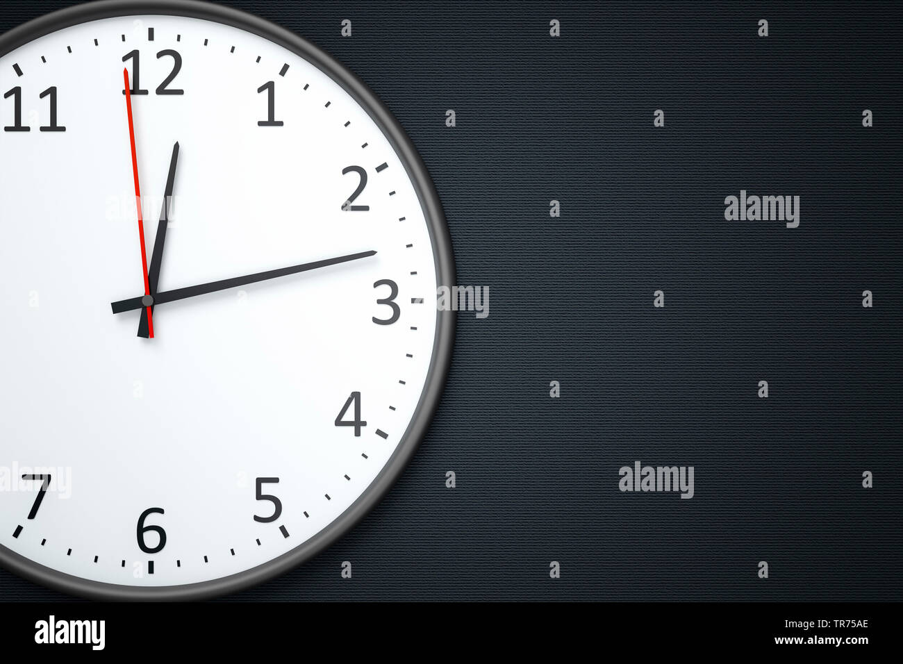 round clock against grey background Stock Photo - Alamy