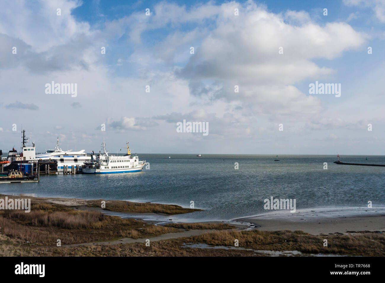 Boats in port of Terschelling, Netherlands, Terschelling Stock Photo