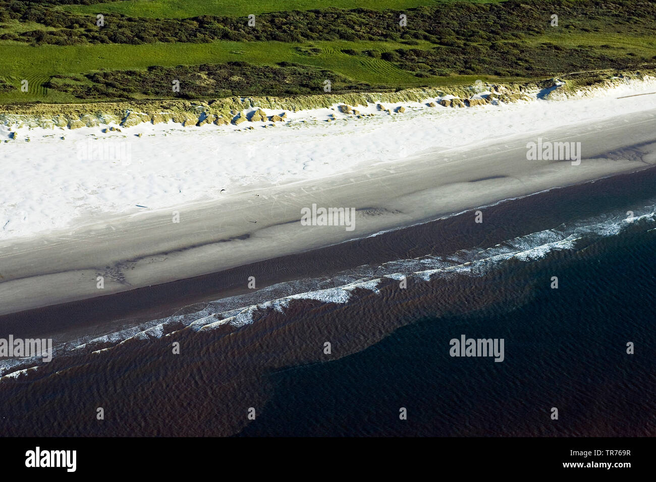 dunes at the North Sea, aerial photo, Netherlands Stock Photo - Alamy