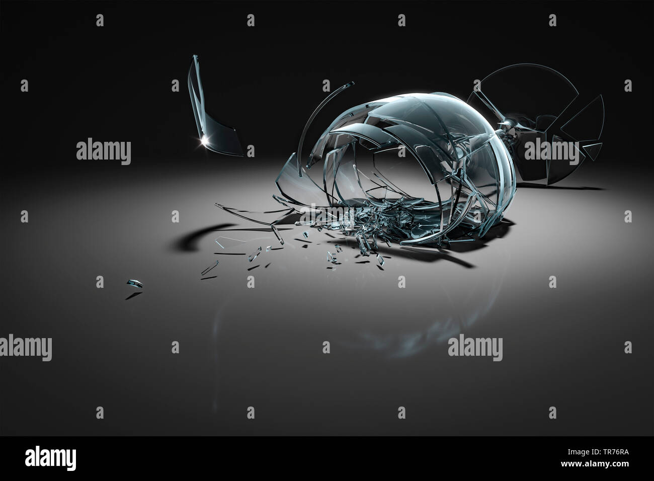 broken vine glass Stock Photo