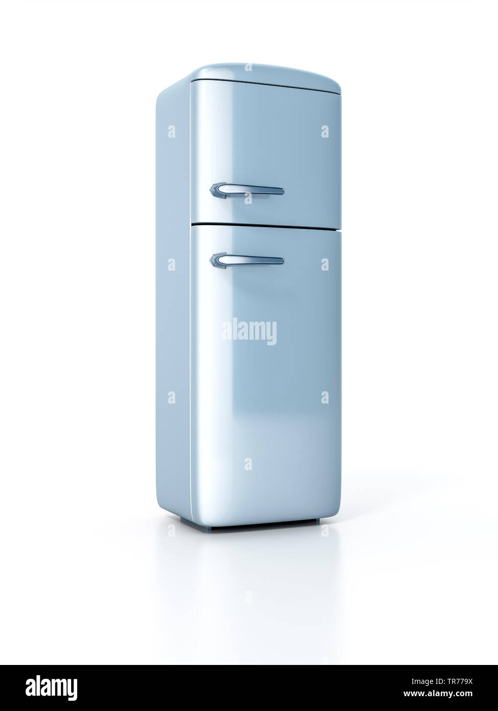 grey refrigerator with freezer, computer graphik Stock Photo