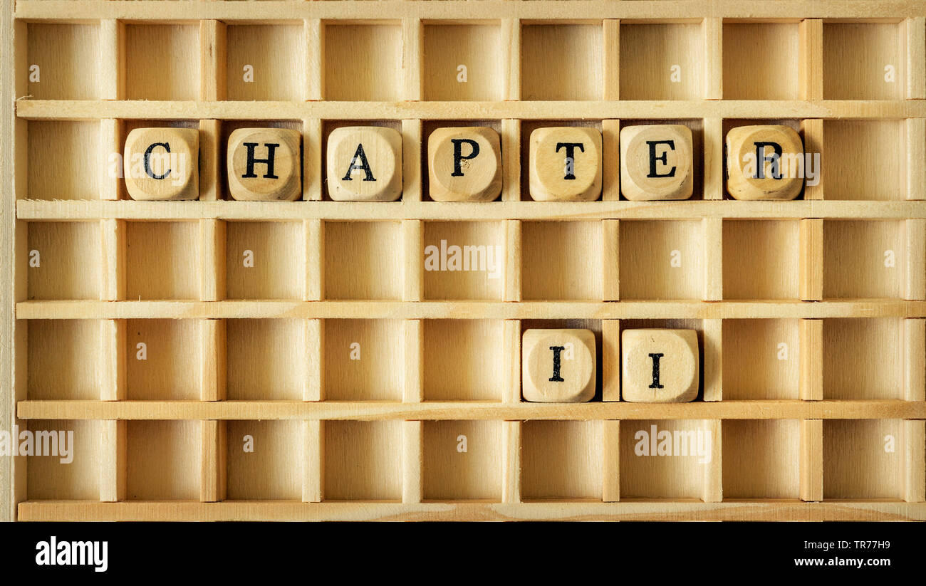 wooden game with the word chapter II Stock Photo - Alamy