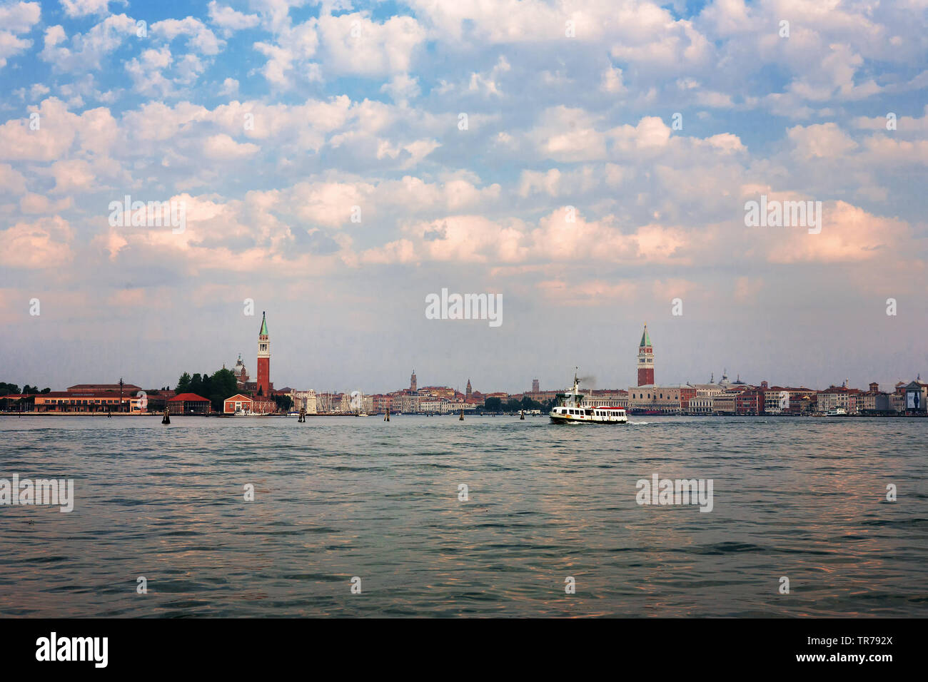 Approaching Venice by sea: the Canale di San Marco, Venice, Italy Stock Photo