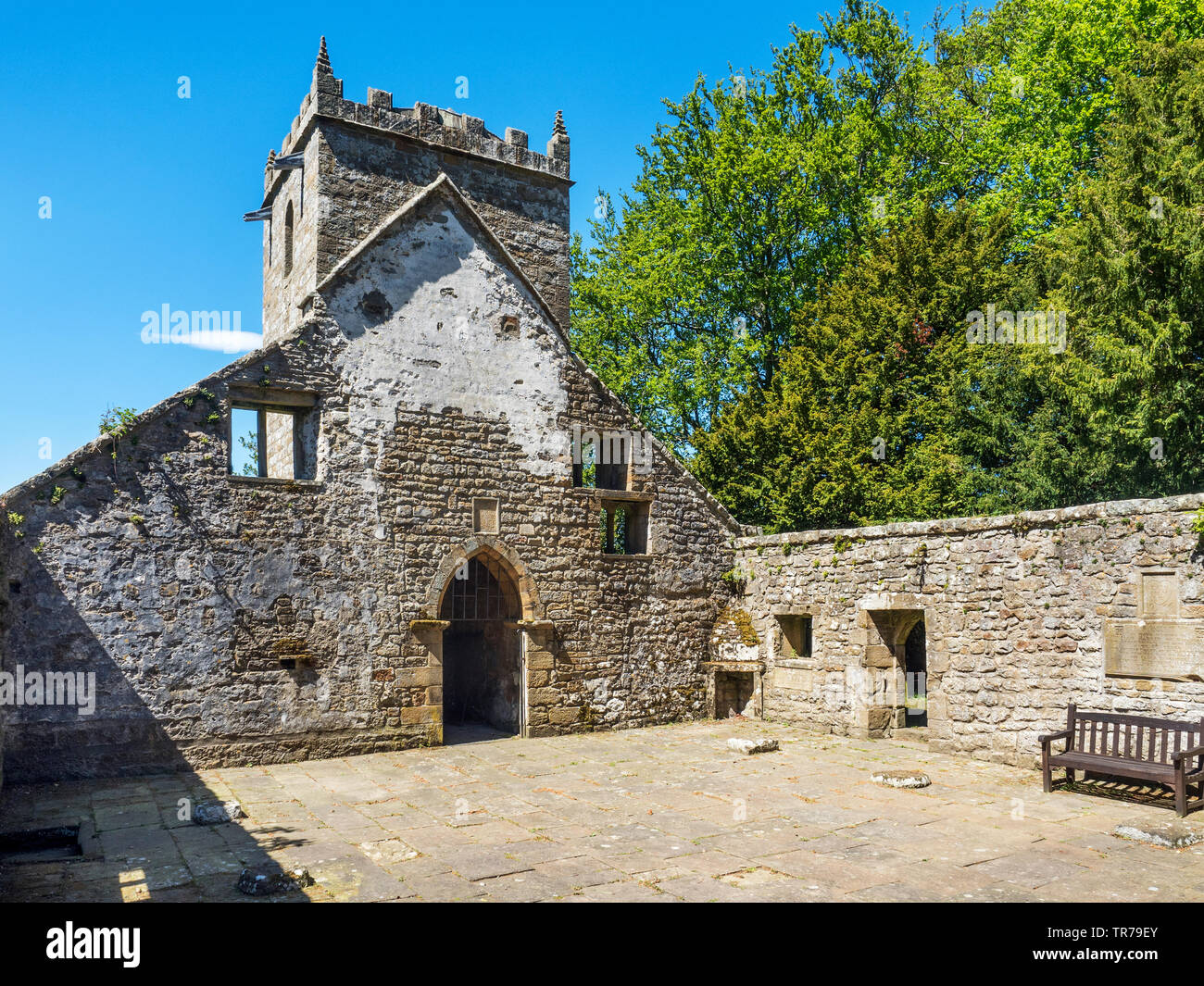 The disused Church of St Mary the Virgin closed 1826 Pateley Bridge North Yorkshire England Stock Photo