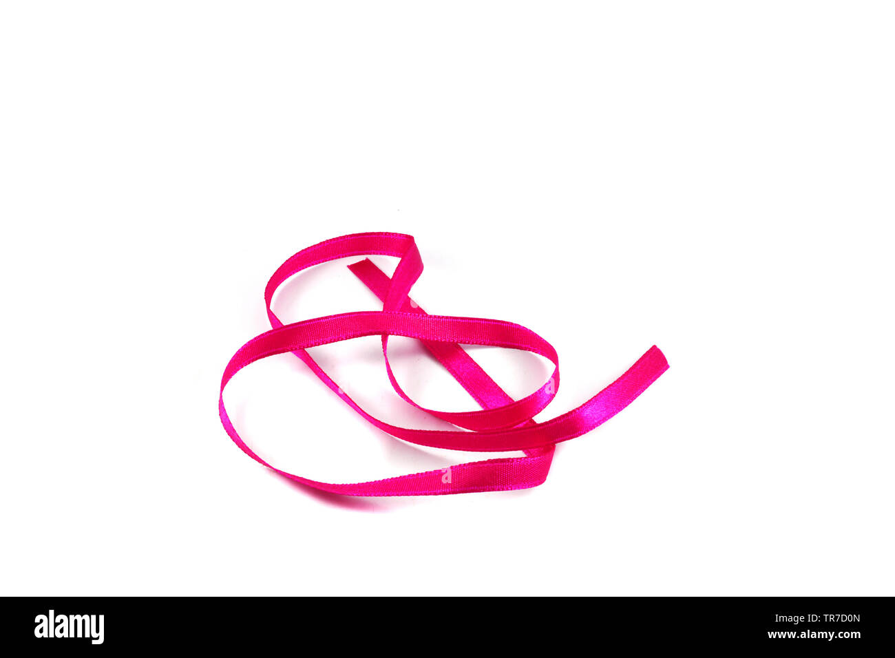 rope pink ribbon bow isolated on white background Stock Photo - Alamy