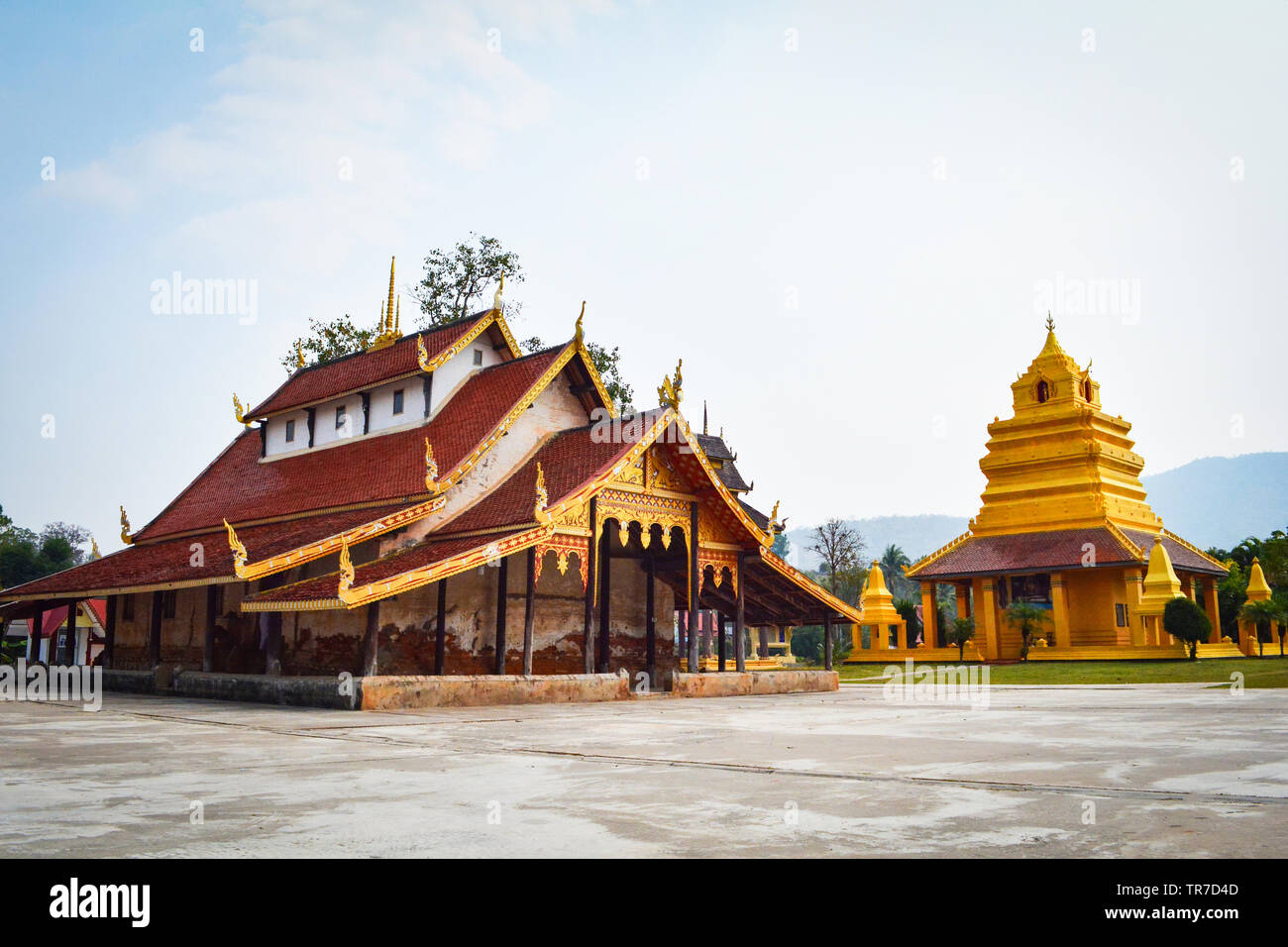 Old temple in Thailand / The story ancient temple of is over 400 years old landmark of buddhist - Wat Sri Pho Chai at Na Haeo Loei Thailand - naheaw Stock Photo