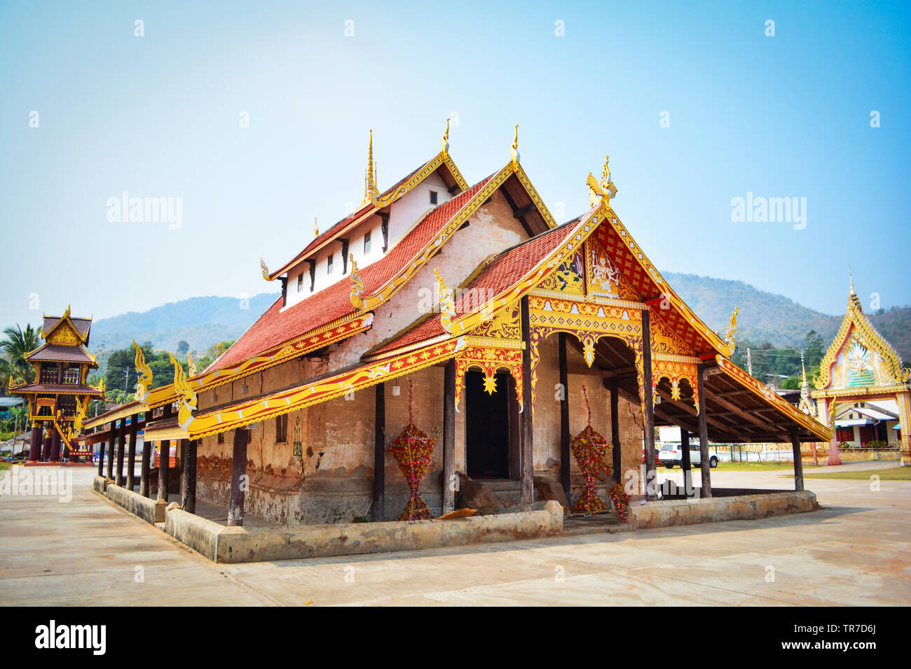 Old temple in Thailand / The story ancient temple of is over 400 years old landmark of buddhist - Wat Sri Pho Chai at Na Haeo Loei Thailand - naheaw Stock Photo