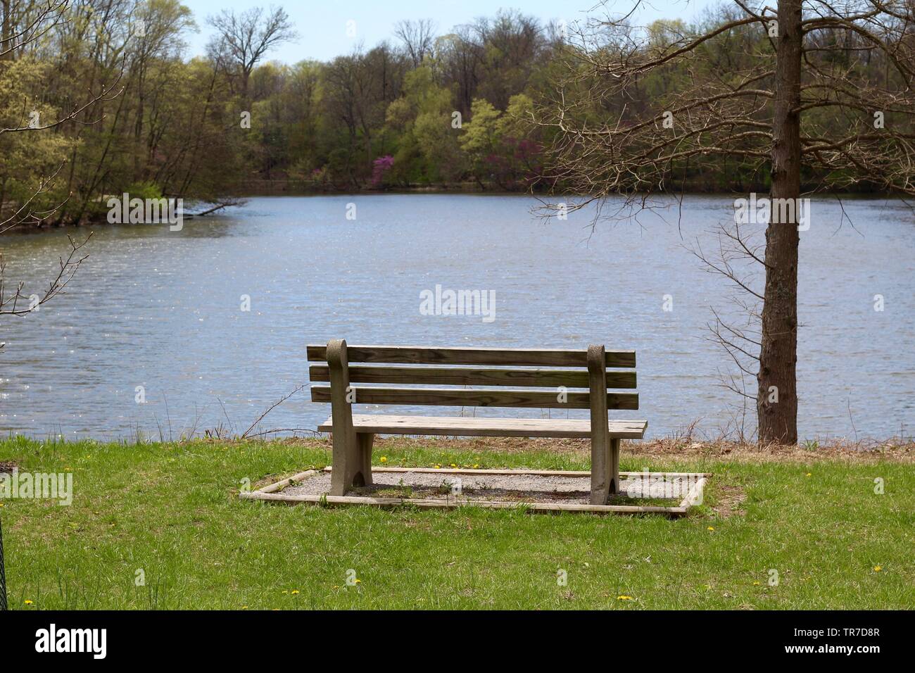 A beautiful sunny springtime day at the park in southwest Ohio. Stock Photo