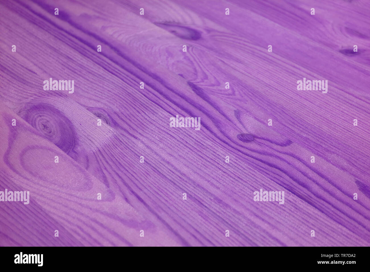 Diagonal Pattern of Vibrant Purple Colored Wood Plank Surface, Texture Background Stock Photo