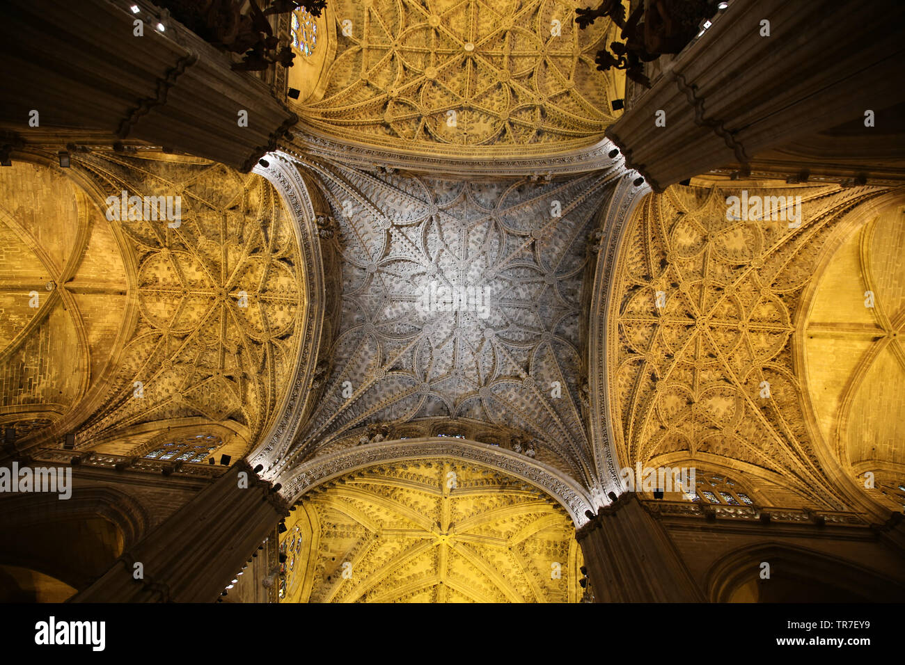 Spain. Andalusia. Seville. Cathedral. Inside. Stock Photo