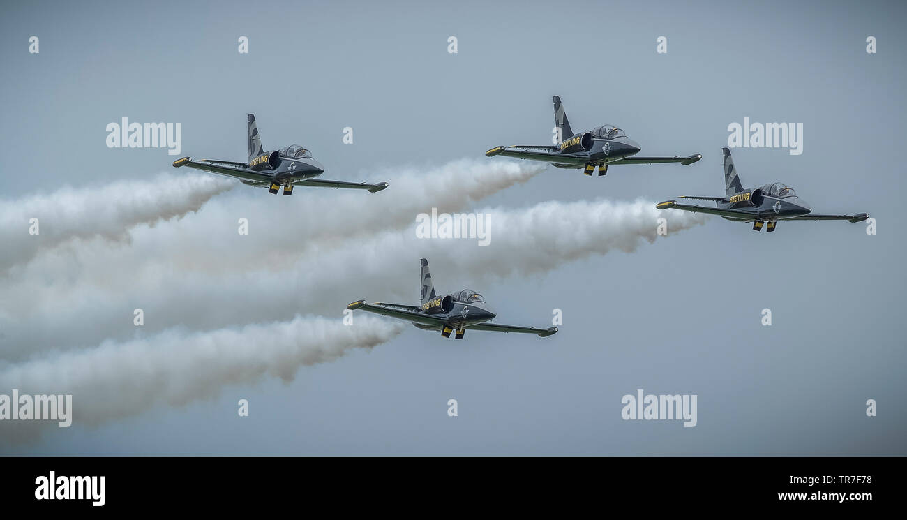 Breitner Jet Team in Flight Stock Photo