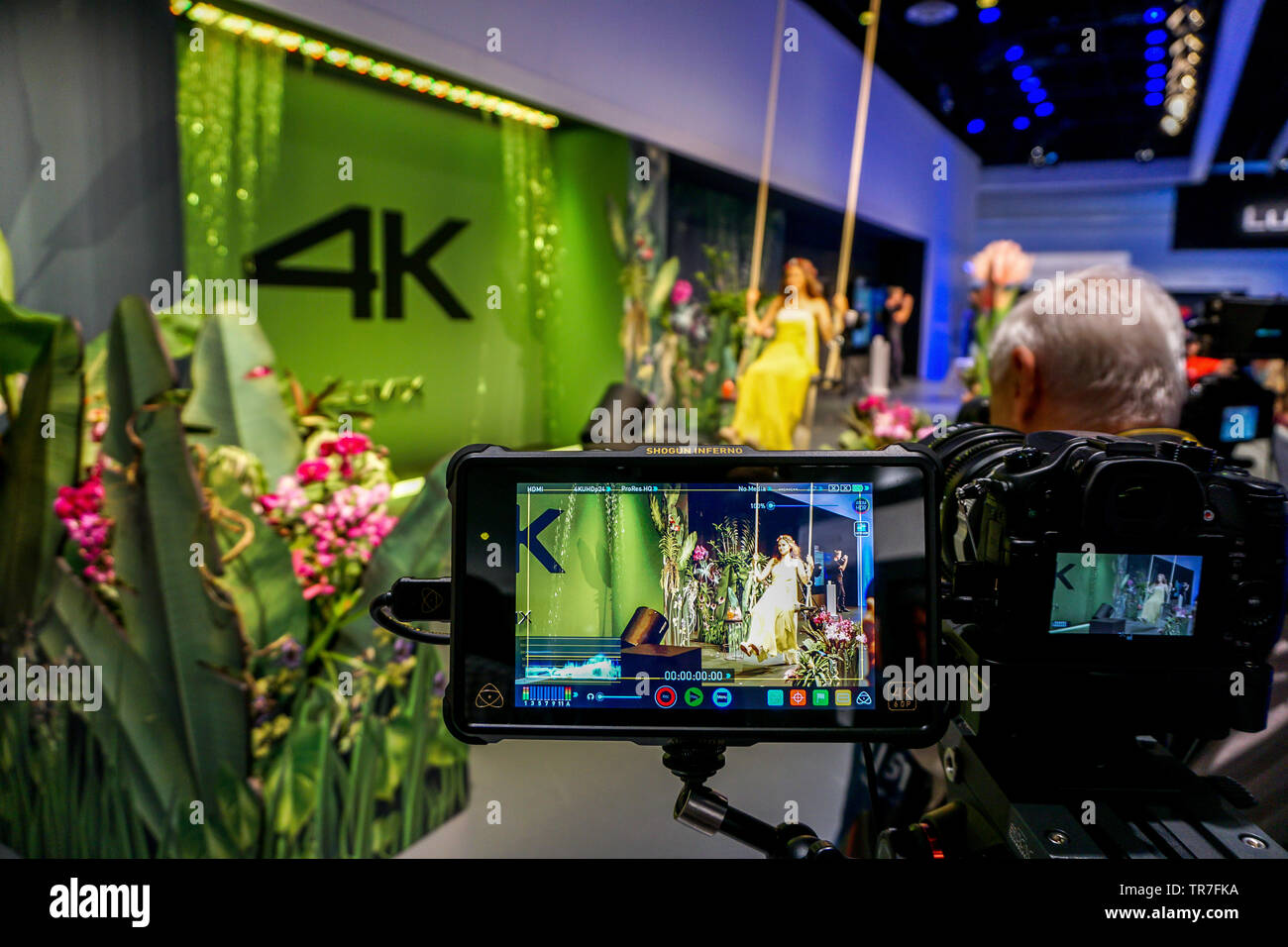 COLOGNE, GERMANY - SEPTEMBER 21, 2016: Photokina Exhibition interior. The Photokina is the world's largest trade fair for the photographic and imaging Stock Photo
