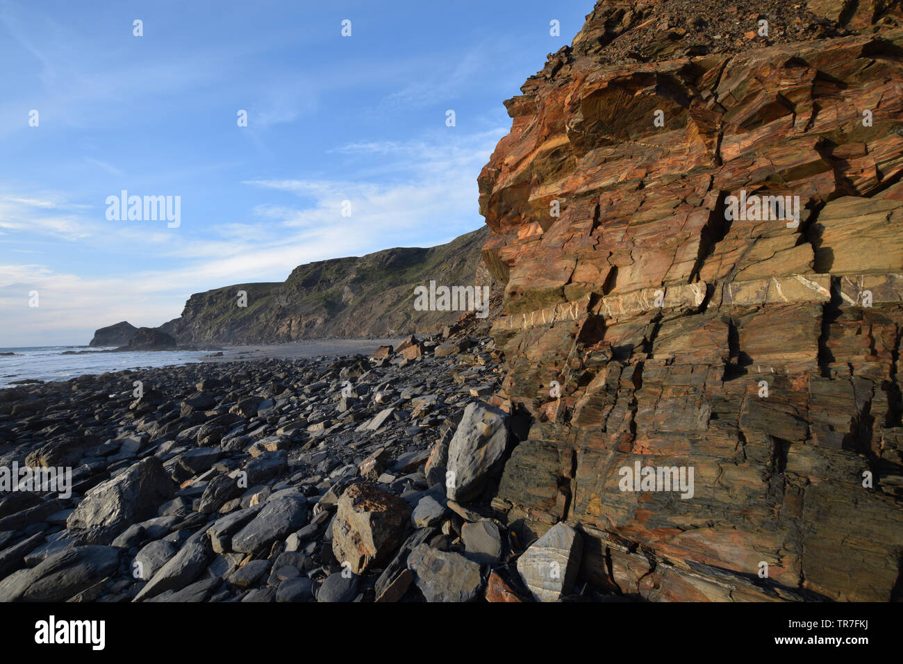 Cliffs Strangles Beach North Cornwall Coast Stock Photo