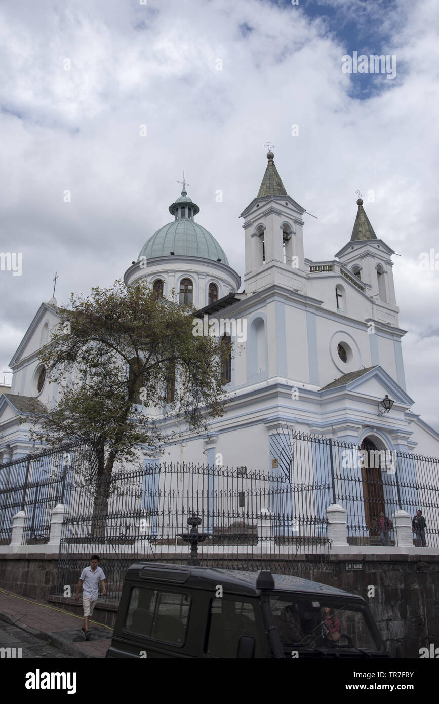 Built in the 16th century the church Santa Barbara in Quito is one of the most significant works of colonial style architecture in South America. Stock Photo
