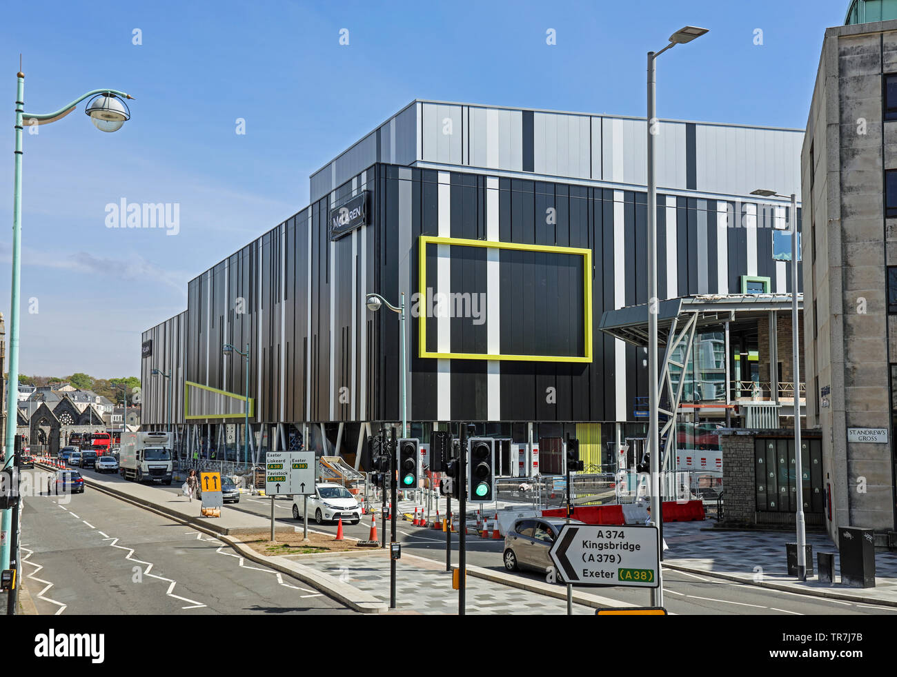 Multiplex cinema and restaurant development at Bretonside Plymouth by British Land. To be known as the Barcode Stock Photo