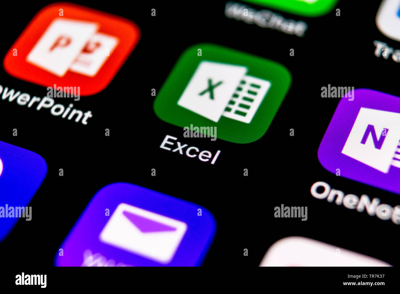 Sankt-Petersburg, September 30, 2018: Microsoft Exel application icon ...