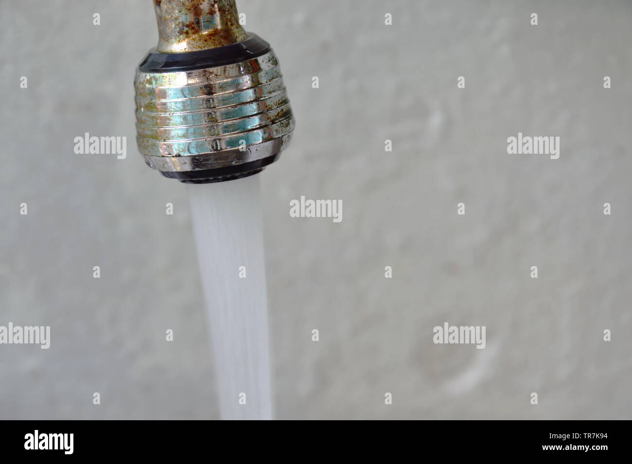 tap water flow from old faucets Stock Photo Alamy