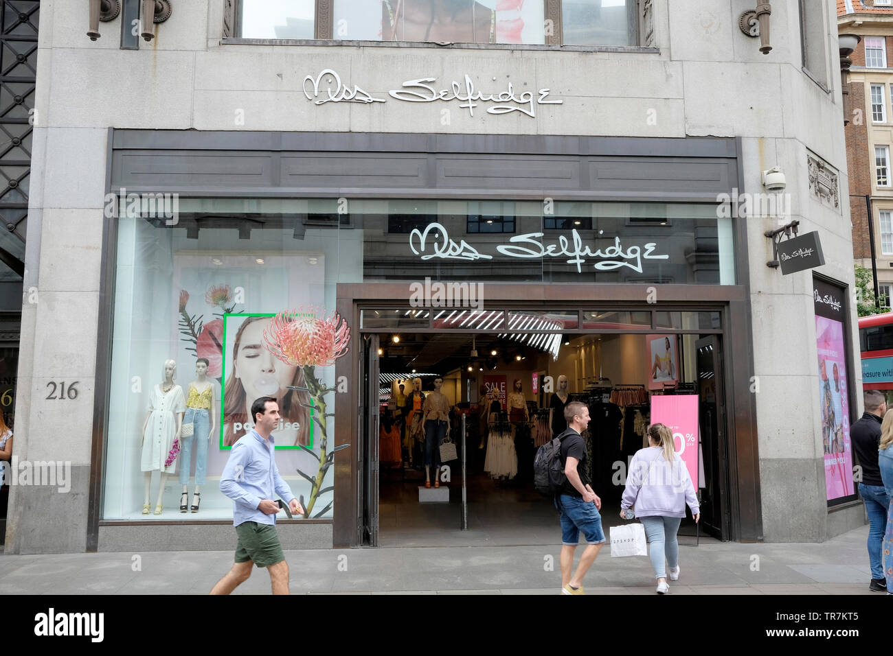 A general view of Miss Selfridge on Oxford Street, central London, UK Stock Photo