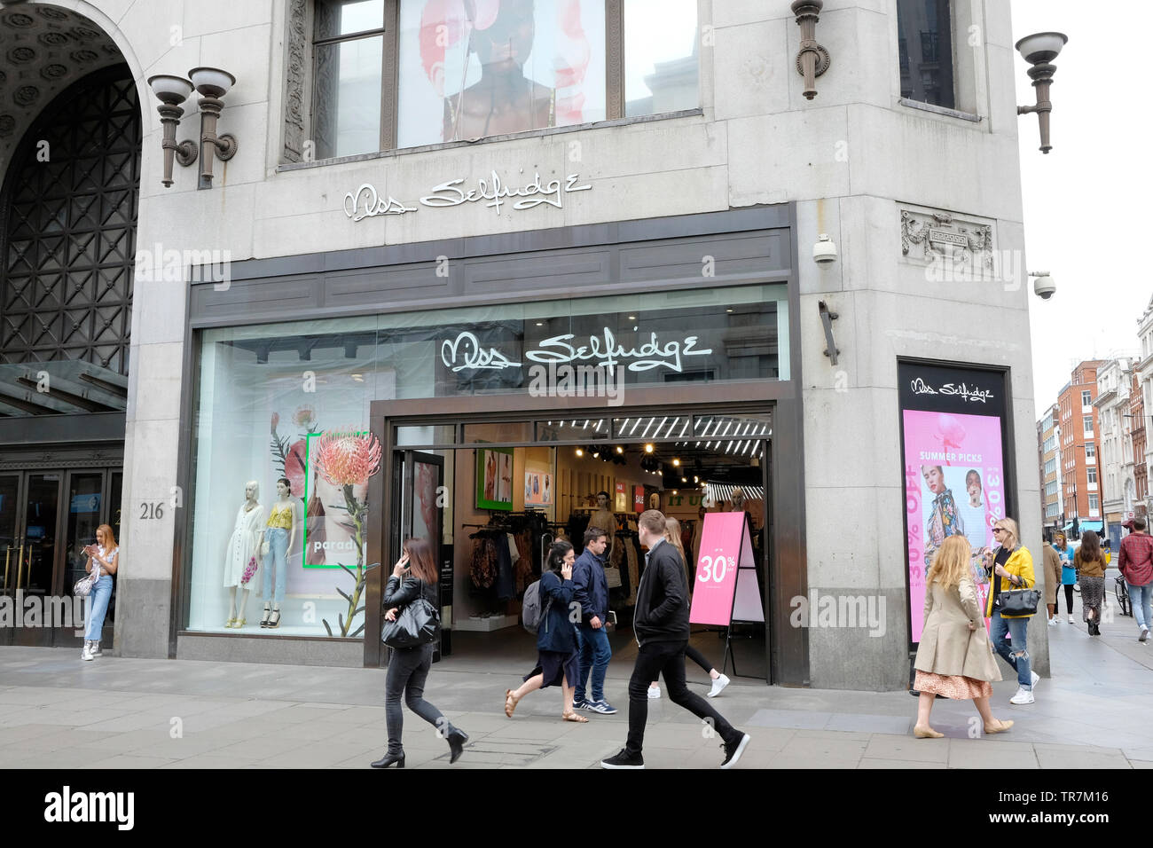 A general view of Miss Selfridge on Oxford Street, central London, UK Stock Photo