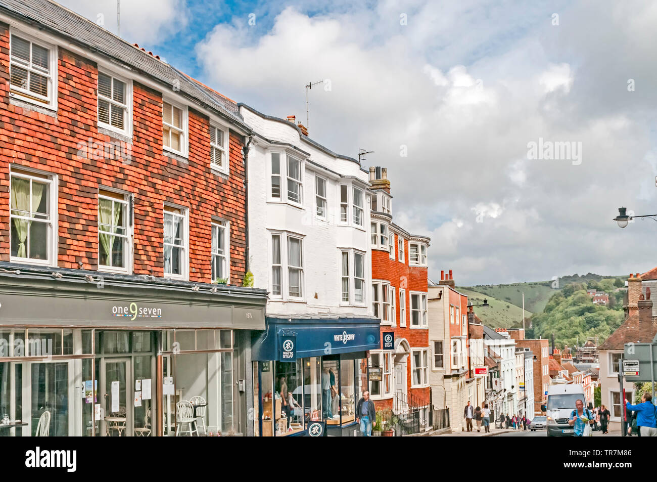 Lewes (East Sussex, England) High Street Stock Photo