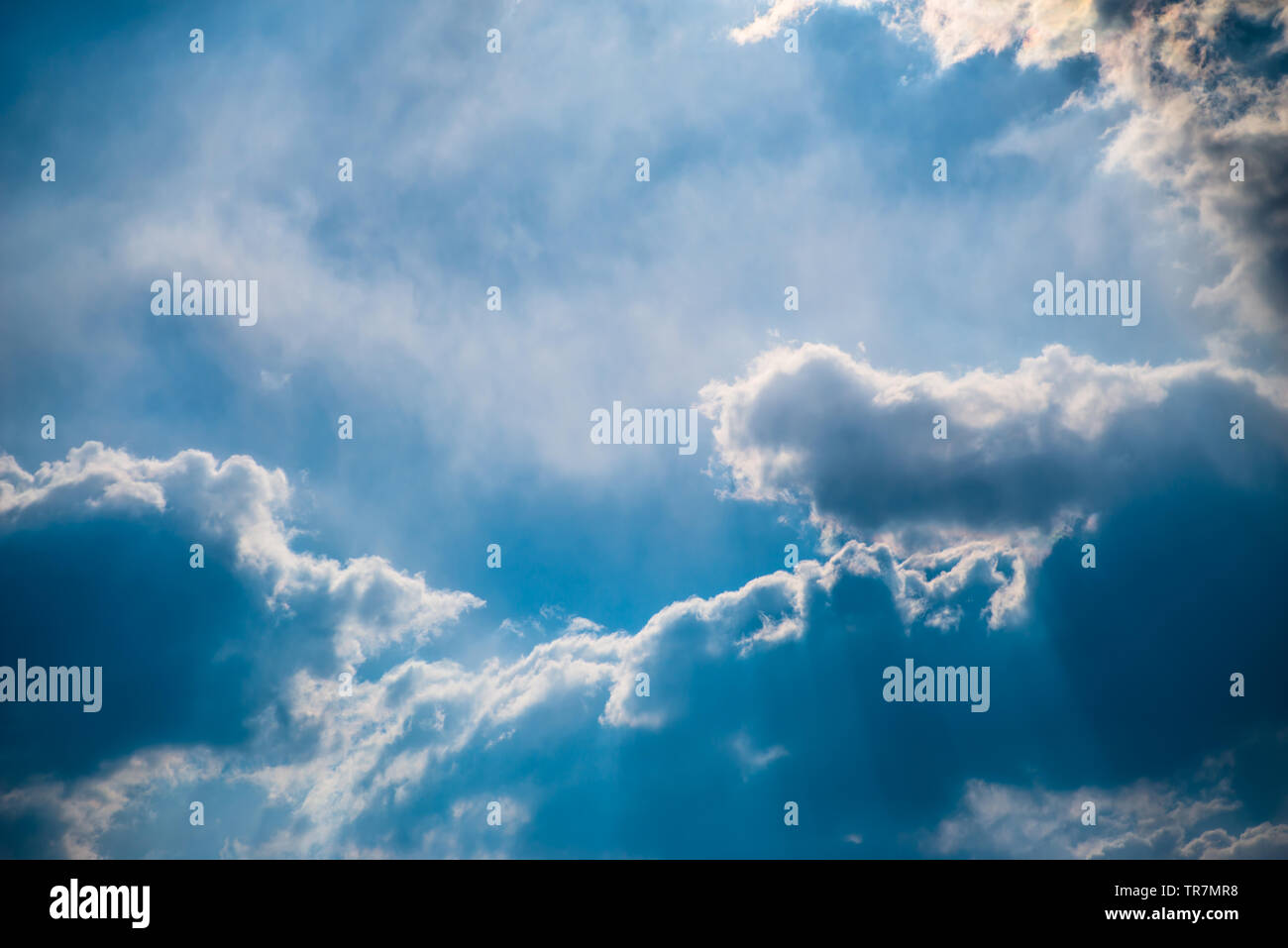 Blue sky with clouds. Nature background Stock Photo - Alamy