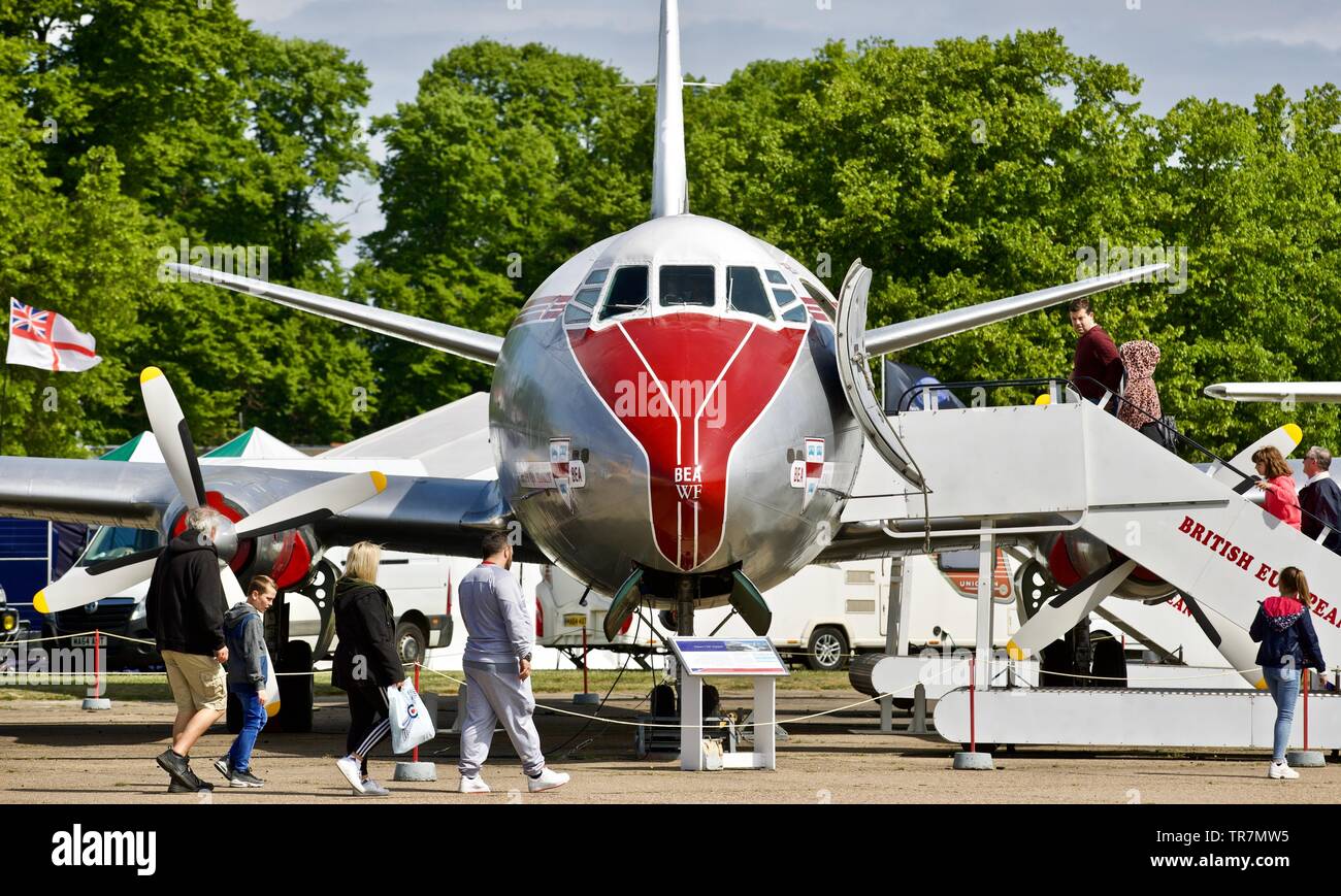 Vickers Viscount Type 701A (G-ALWF) British European Airways on static display at the Imperial War Museum, Duxford Stock Photo