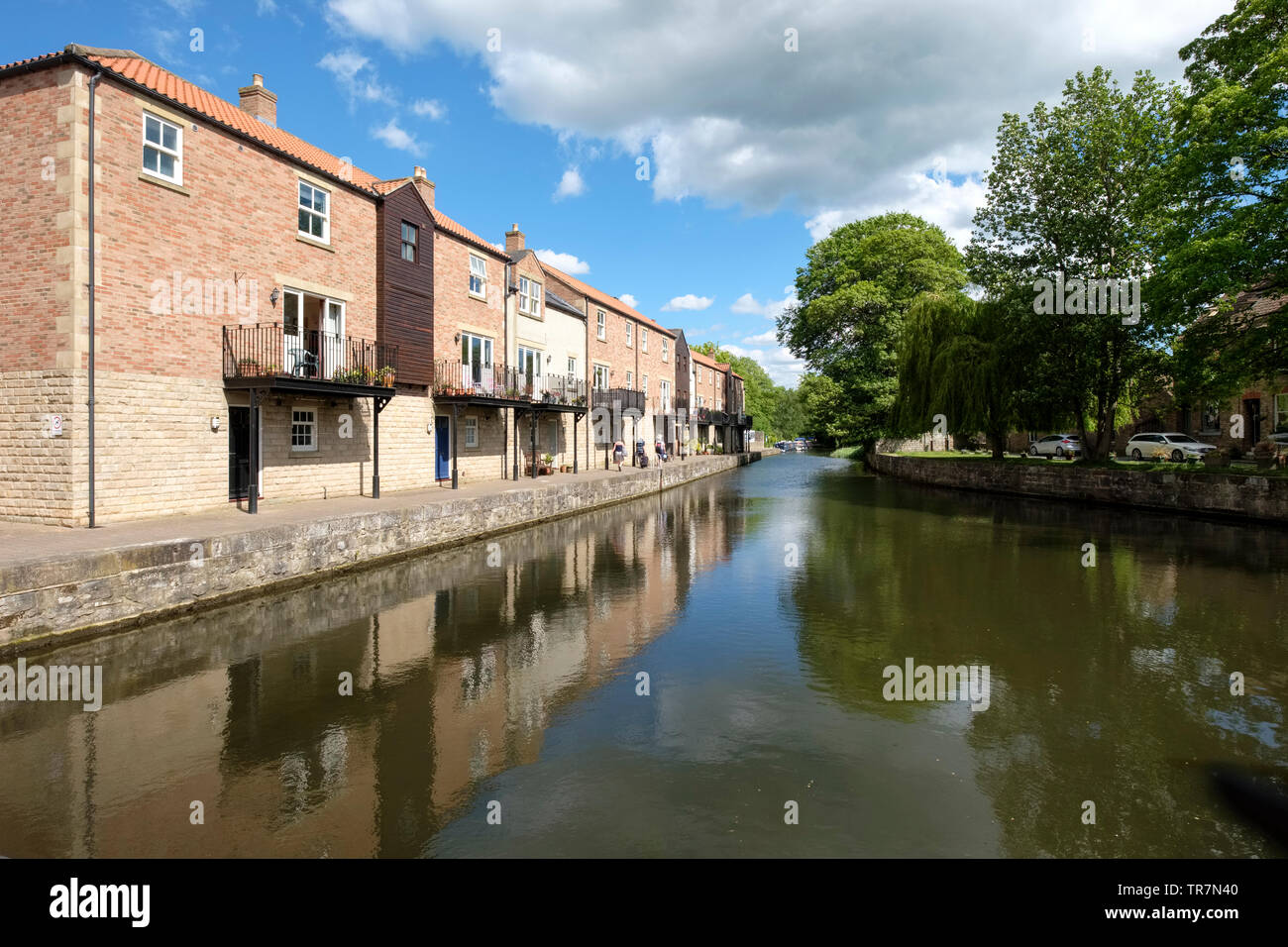 Ripon Canal Basin, the start of the Ripon canal, Ripon, North Yorkshire, England, UK Stock Photo
