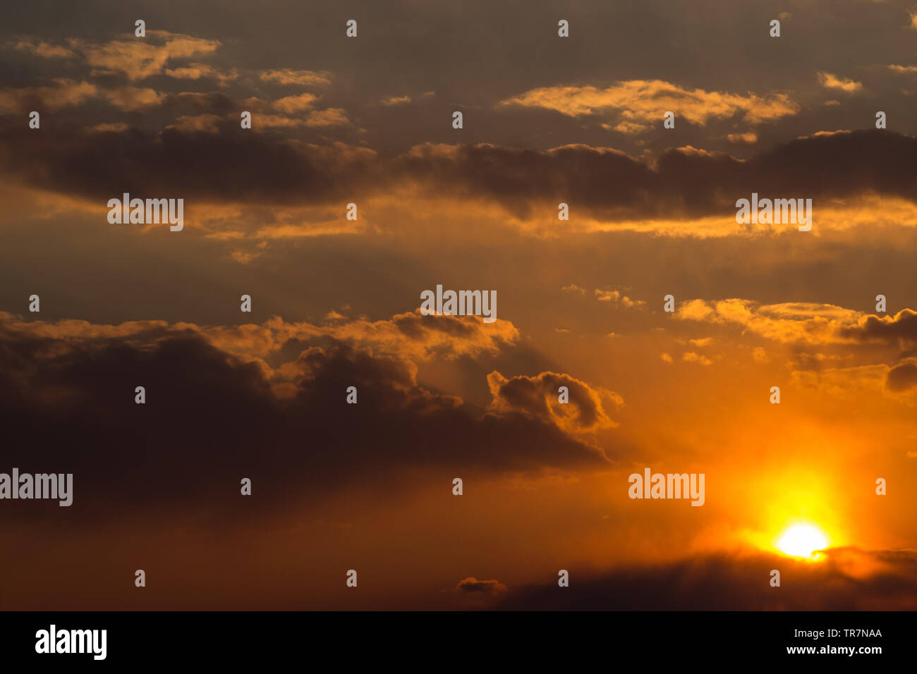 Beautiful sunset sky with clouds Stock Photo - Alamy