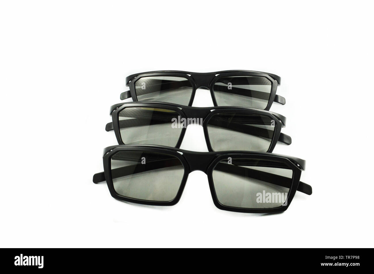 Back glasses eye isolated on white background / 3D glasses for watching movie at the cinema