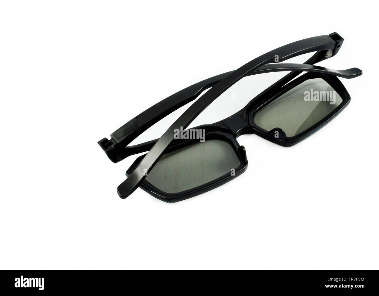 Back glasses eye isolated on white background / 3D glasses for watching movie at the cinema