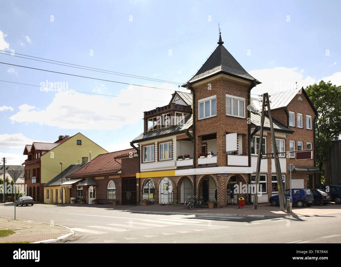 Main street in Jozefow. Poland Stock Photo Alamy